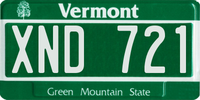 VT license plate XND721