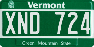 VT license plate XND724