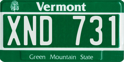 VT license plate XND731