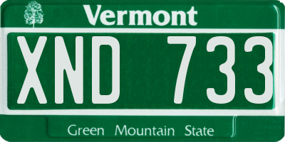 VT license plate XND733