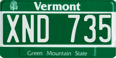 VT license plate XND735