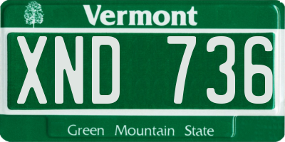 VT license plate XND736