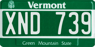 VT license plate XND739