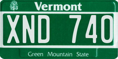 VT license plate XND740