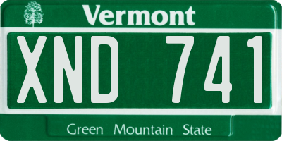 VT license plate XND741