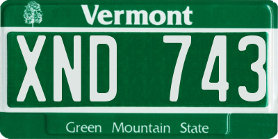 VT license plate XND743