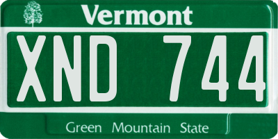 VT license plate XND744