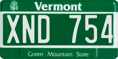 VT license plate XND754