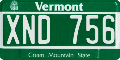 VT license plate XND756