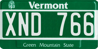 VT license plate XND766
