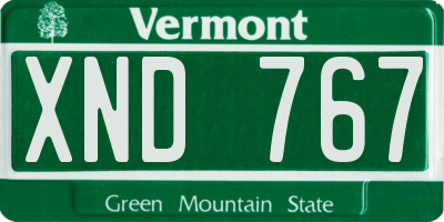 VT license plate XND767
