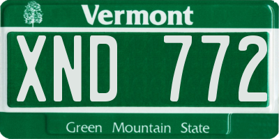 VT license plate XND772