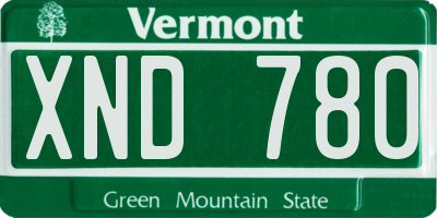 VT license plate XND780