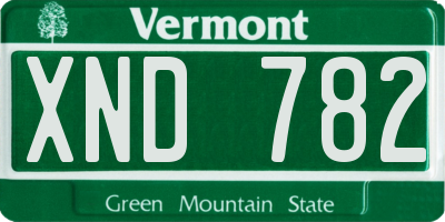 VT license plate XND782