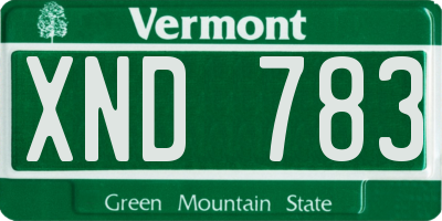 VT license plate XND783