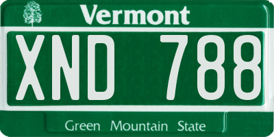 VT license plate XND788