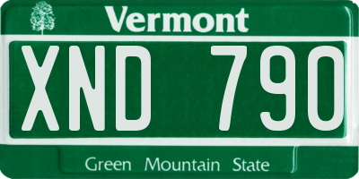 VT license plate XND790
