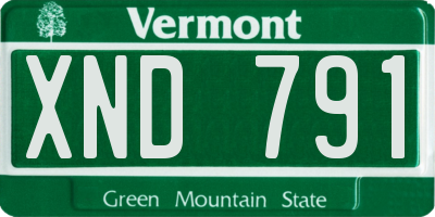 VT license plate XND791