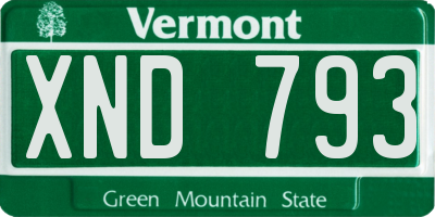 VT license plate XND793