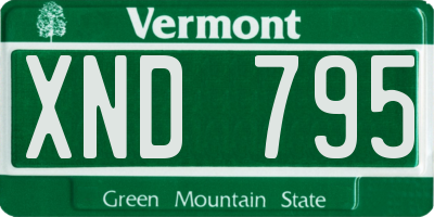VT license plate XND795