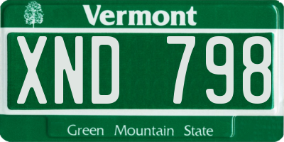 VT license plate XND798