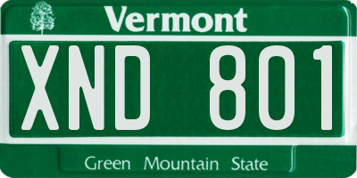 VT license plate XND801
