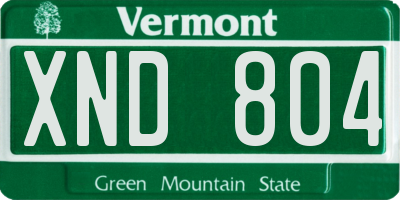VT license plate XND804