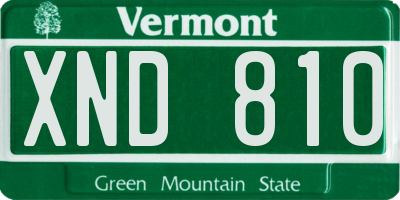 VT license plate XND810