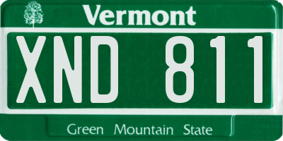 VT license plate XND811
