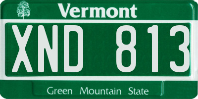 VT license plate XND813