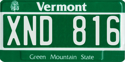 VT license plate XND816
