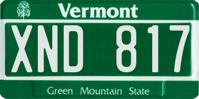 VT license plate XND817