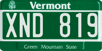 VT license plate XND819