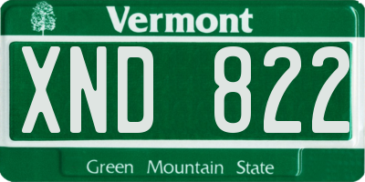 VT license plate XND822