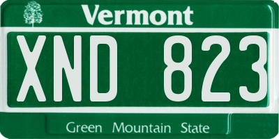 VT license plate XND823