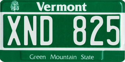 VT license plate XND825