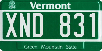 VT license plate XND831