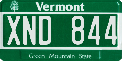 VT license plate XND844