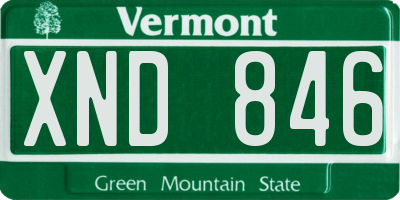 VT license plate XND846