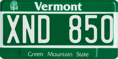 VT license plate XND850