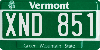 VT license plate XND851