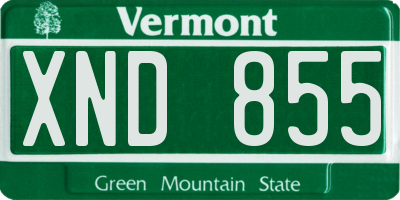 VT license plate XND855