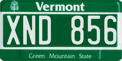 VT license plate XND856