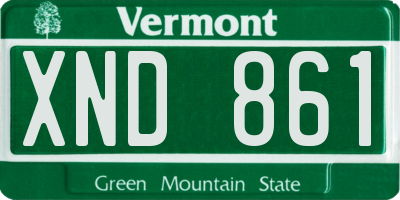 VT license plate XND861
