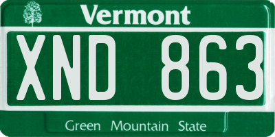 VT license plate XND863
