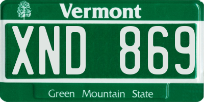 VT license plate XND869
