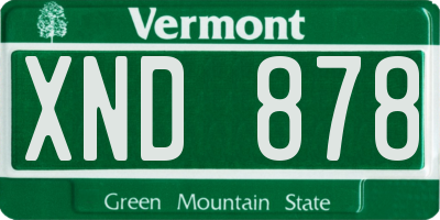 VT license plate XND878