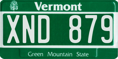 VT license plate XND879