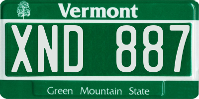 VT license plate XND887