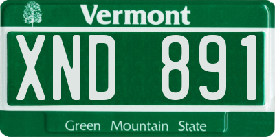 VT license plate XND891